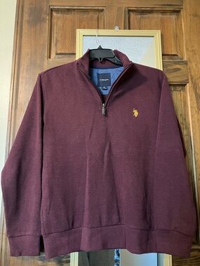 U.S. Polo Assn. Deep wine quarter zip sweater